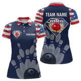 Maxcorners Custom Patriotic Bowling Shirts for Women Men American Flag Bowling Shirt for Team