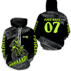 Maxcorners Lime Green Motocross Hoodie Jersey Men Women Motorcycle Hoodie Dirt Bike Hoodie Zip  LM2809