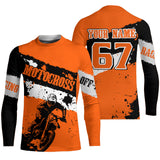 Maxcorners Motocross Racing Jersey Orange Upf30+ Dirt Bike Motorcycle Shirt Kid Men Women MT2709