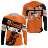 Maxcorners Motocross Racing Jersey Orange Upf30+ Dirt Bike Motorcycle Shirt Kid Men Women MT2709