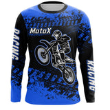Maxcorners Blue Motocross Jersey Custom Dirt Bike Shirt Upf30+ Kid Men Women Motorcycle Shirt MT2709