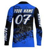Maxcorners Blue Motocross Jersey Custom Dirt Bike Shirt Upf30+ Kid Men Women Motorcycle Shirt MT2709