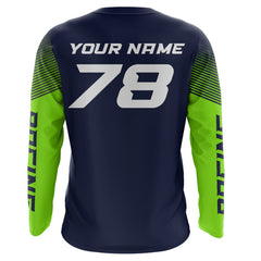 Maxcorners Green Motocross Racing Jersey Youth Men Women Dirt Bike Shirt Upf30+ Extreme Off-Road Racing Shirt MT2709