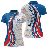 Maxcorners Patriotic Bowling Shirt for Men Women Team Custom Bowling Polo Shirt & 1/4 Zip Shirts LM1008