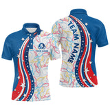 Maxcorners Patriotic Bowling Shirt for Men Women Team Custom Bowling Polo Shirt & 1/4 Zip Shirts LM1008