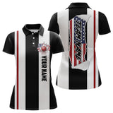 Maxcorners American Flag Bowling Shirt Patriotic Bowling Jersey for Men Women Bowling Polo