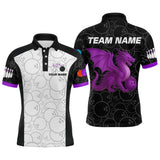Maxcorners Custom Purple Dragon Bowling Shirts for Men Women Team Bowling Polo & Quarter Zip