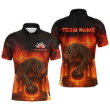 Maxcorners Custom Leopard Bowling Shirts for Women Men Team Bowling Polo and Quarter Zip MT1408