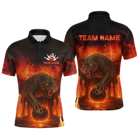 Maxcorners Custom Leopard Bowling Shirts for Women Men Team Bowling Polo and Quarter Zip MT1408