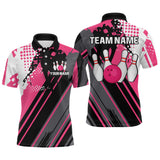 Maxcorners Custom Pink Bowling Shirts for Men Women Team Bowling Polo and Quarter Zip MT2108