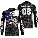 Maxcorners Motocross Jersey Dirt Bike US Flag Motorcycle Racing Shirt For Kid Men Women MT2709