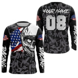 Maxcorners Motocross Jersey Dirt Bike US Flag Motorcycle Racing Shirt For Kid Men Women MT2709