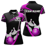 Maxcorners Purple Bowling Shirts for Men and Women Bowling Shirt Team Bowling Polo & 1/4 Zip Shirt