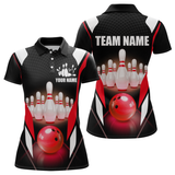 Maxcorners Red Bowling Shirt for Men and Women Bowling Jersey with Team Bowling Polo & 1/4 Zip