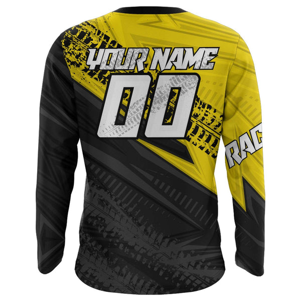 Maxcorners Yellow Motocross Racing Jersey Upf30+ Kid Men Women Dirt Bike Shirt Off-road Jersey MT2709