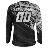 Maxcorners White Black Motocross Racing Jersey Upf30+ Kid Men Women Dirt Bike Shirt Off-road Jersey MT2709