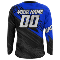 Maxcorners Blue Motocross Racing Jersey Upf30+ Kid Men Women Dirt Bike Shirt Off-road Jersey MT2709