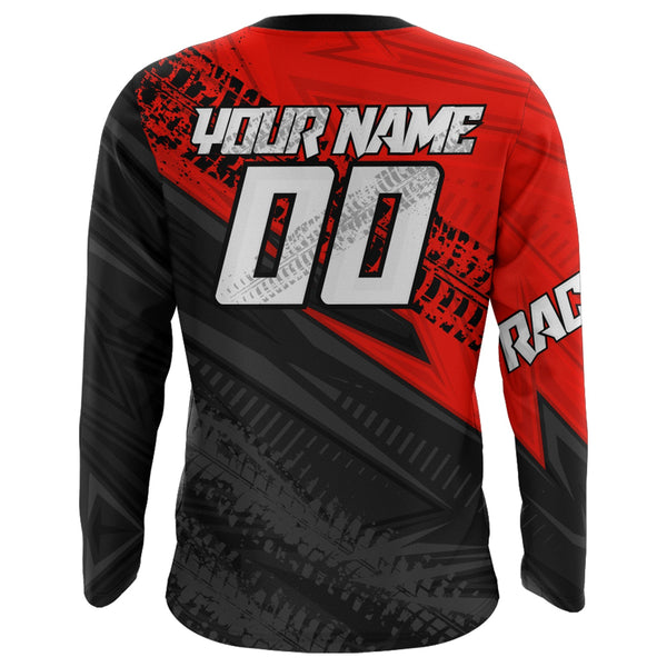 Maxcorners Red Motocross Racing Jersey Upf30+ Kid Men Women Dirt Bike Shirt Off-road Jersey MT2709