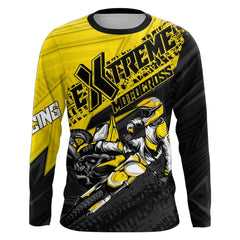 Maxcorners Yellow Motocross Racing Jersey Upf30+ Kid Men Women Dirt Bike Shirt Off-road Jersey MT2709