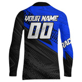 Maxcorners Blue Motocross Racing Jersey Upf30+ Kid Men Women Dirt Bike Shirt Off-road Jersey MT2709