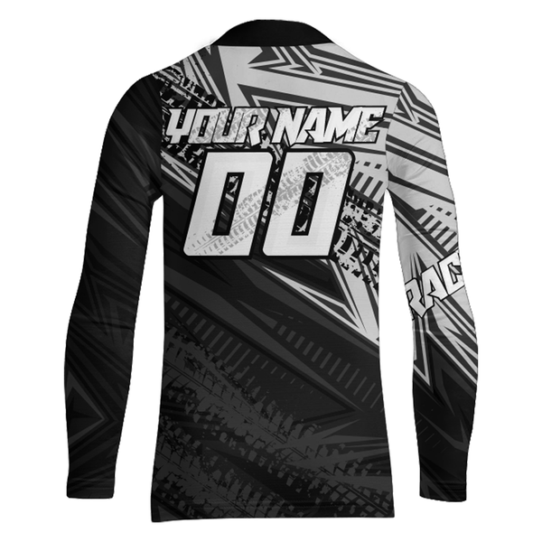 Maxcorners White Black Motocross Racing Jersey Upf30+ Kid Men Women Dirt Bike Shirt Off-road Jersey MT2709