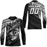 Maxcorners White Black Motocross Racing Jersey Upf30+ Kid Men Women Dirt Bike Shirt Off-road Jersey MT2709