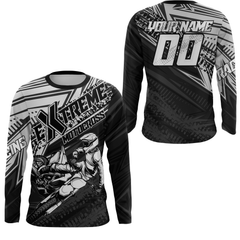 Maxcorners White Black Motocross Racing Jersey Upf30+ Kid Men Women Dirt Bike Shirt Off-road Jersey MT2709