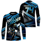 Maxcorners Blue Motocross Jersey Upf30+ Dirt Bike Youth Motocross Riding Shirt Men Women Kid MT2809