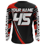 Maxcorners Motocross Racing Jersey Red Upf30+ MX Racing Dirt Bike Jersey Kid Men Motorcycle MT2809