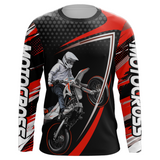 Maxcorners Motocross Racing Jersey Red Upf30+ MX Racing Dirt Bike Jersey Kid Men Motorcycle MT2809