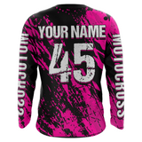 Maxcorners Dirt Bike Racing Jersey Pink Upf30+ Motocross Shirt Kid Girl Women Riding Jersey XM269 MT2809