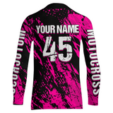 Maxcorners Dirt Bike Racing Jersey Pink Upf30+ Motocross Shirt Kid Girl Women Riding Jersey XM269 MT2809