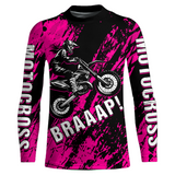 Maxcorners Dirt Bike Racing Jersey Pink Upf30+ Motocross Shirt Kid Girl Women Riding Jersey XM269 MT2809