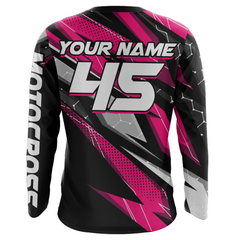 Maxcorners Pink Motocross Jersey Youth Women Men Upf30+ Dirt Bike Shirt Motorcycle Riding Shirt XM271 MT2809
