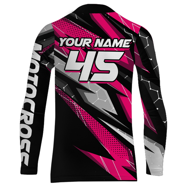 Maxcorners Pink Motocross Jersey Youth Women Men Upf30+ Dirt Bike Shirt Motorcycle Riding Shirt XM271 MT2809