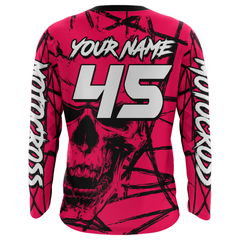 Maxcorners Motocross Racing Jersey Pink Upf30+ Dirt Bike Shirt MX Off-Road Motorcycle Shirt MT2709