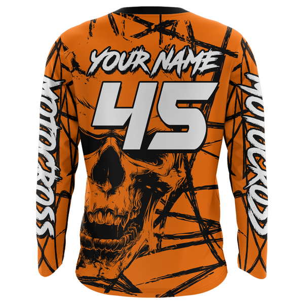 Maxcorners Motocross Racing Jersey Orange Upf30+ Dirt Bike Shirt MX Off-Road Motorcycle Shirt MT2709