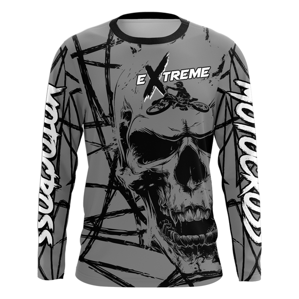 Maxcorners Motocross Racing Jersey Grey Upf30+ Dirt Bike Shirt MX Off-Road Motorcycle Shirt MT2709