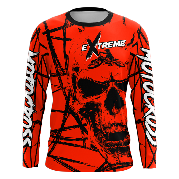 Maxcorners Motocross Racing Jersey Red Upf30+ Dirt Bike Shirt MX Off-Road Motorcycle Shirt MT2709