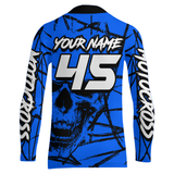 Maxcorners Motocross Racing Jersey Blue Upf30+ Dirt Bike Shirt MX Off-Road Motorcycle Shirt MT2709