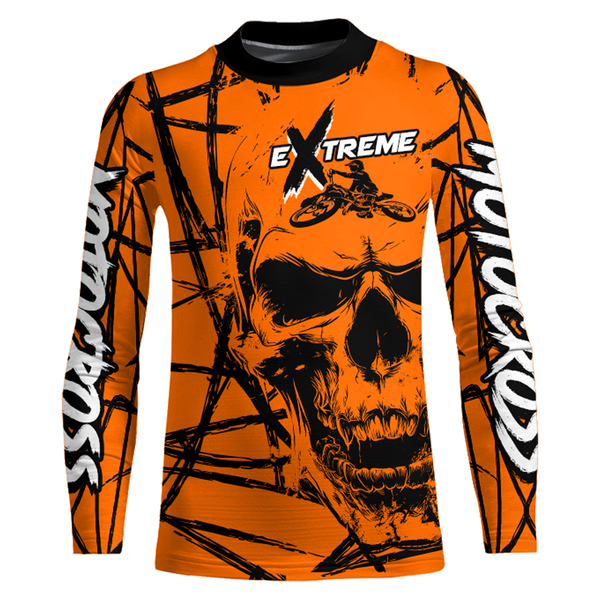 Maxcorners Motocross Racing Jersey Orange Upf30+ Dirt Bike Shirt MX Off-Road Motorcycle Shirt MT2709