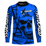 Maxcorners Motocross Racing Jersey Blue Upf30+ Dirt Bike Shirt MX Off-Road Motorcycle Shirt MT2709