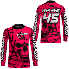 Maxcorners Motocross Racing Jersey Pink Upf30+ Dirt Bike Shirt MX Off-Road Motorcycle Shirt MT2709