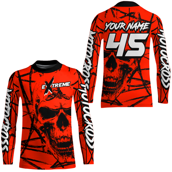 Maxcorners Motocross Racing Jersey Red Upf30+ Dirt Bike Shirt MX Off-Road Motorcycle Shirt MT2709