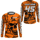 Maxcorners Motocross Racing Jersey Orange Upf30+ Dirt Bike Shirt MX Off-Road Motorcycle Shirt MT2709