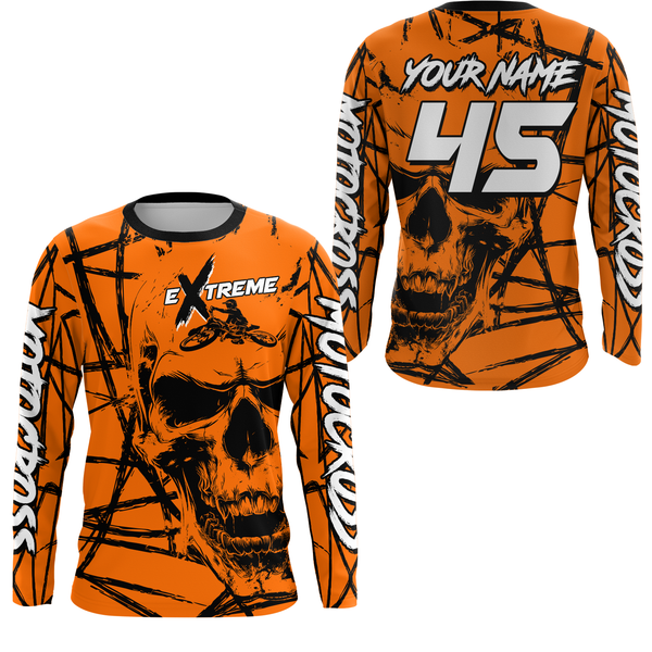 Maxcorners Motocross Racing Jersey Orange Upf30+ Dirt Bike Shirt MX Off-Road Motorcycle Shirt MT2709
