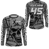 Maxcorners Motocross Racing Jersey Grey Upf30+ Dirt Bike Shirt MX Off-Road Motorcycle Shirt MT2709