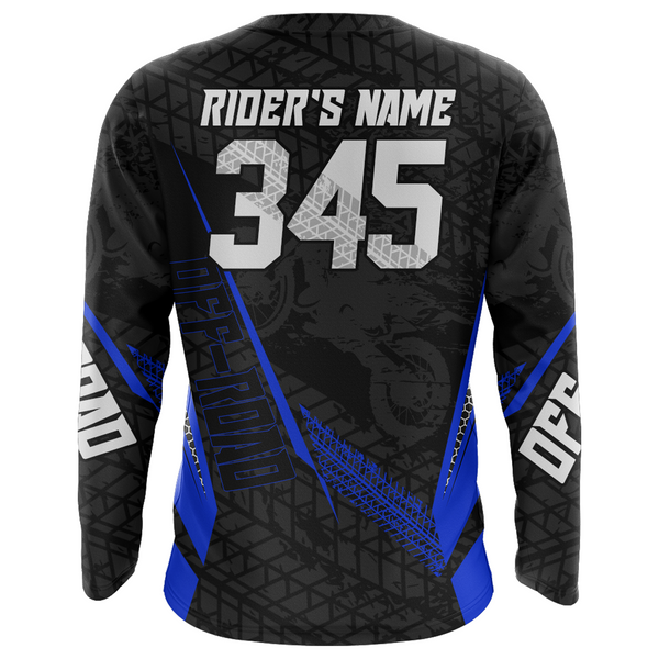 Maxcorners Motocross Racing Jersey Kid Women Men Dirt Bike Shirt Upf30+ Off-road Jersey Blue MT2809