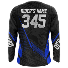 Maxcorners Motocross Racing Jersey Kid Women Men Dirt Bike Shirt Upf30+ Off-road Jersey Blue MT2809