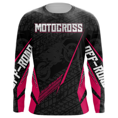 Maxcorners Motocross Racing Jersey Kid Women Men Dirt Bike Shirt Upf30+ Off-road Jersey Pink MT2809